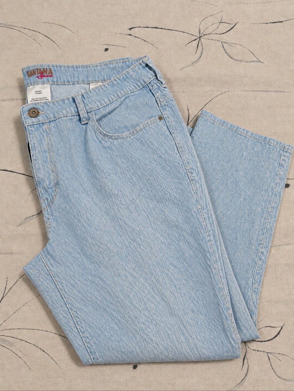 Santana Jeans Light Blue Pinstripe Pants - Size 18